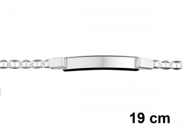 Zilveren plaatarmband 19cm anker (dames)
