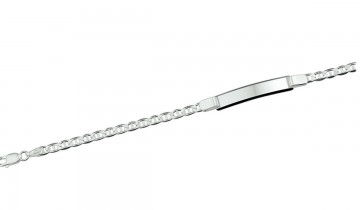 Zilveren plaatarmband 19cm anker (dames)