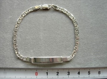 Zilveren plaatarmband 19cm anker (dames)