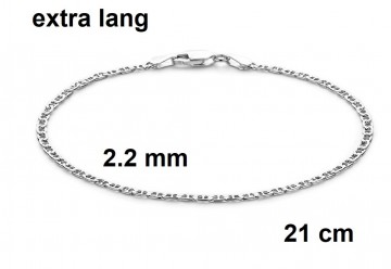 Zilveren armband 21 cm anker