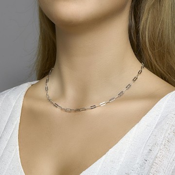 Zilveren anker halsketting, 45 cm.