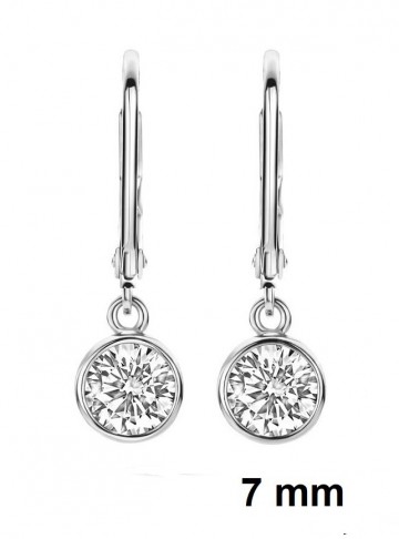 Zilveren oorhangers zirkonia rond
