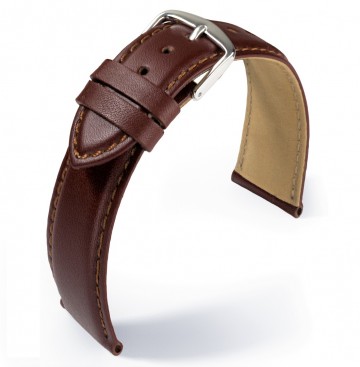 Leren horlogeband BRUIN: 12+14+16+18+20mm  Model: Buffelskalf