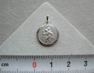 Zilveren Heilige Christoffel (13mm) hanger