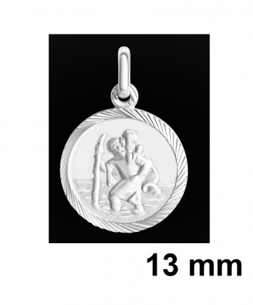 Zilveren Heilige Christoffel (13mm) hanger