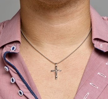 Zilveren kruis + corpus 31mm heren hanger