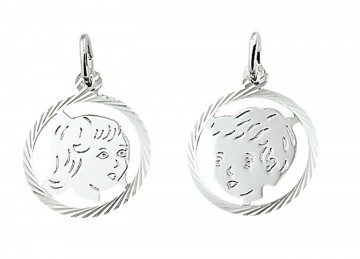 Zilveren jongen / meisje rand 16 mm