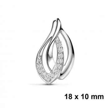 Zilveren hanger zirkonia dames 18mm