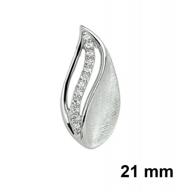 Zilveren dames hanger druppel zirkonia