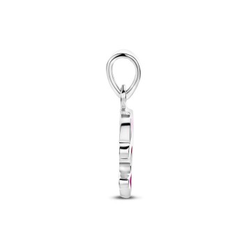 Zilveren hanger dolfijn roze