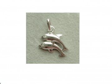Zilveren dolfijntjes hanger