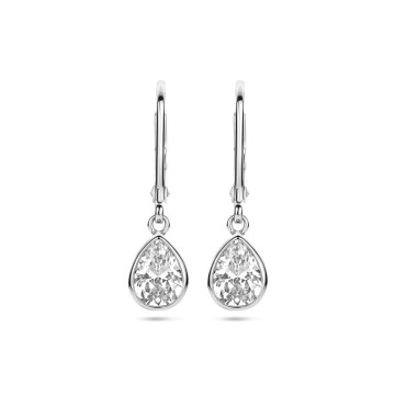 Zilveren oorhangers zirkonia druppel