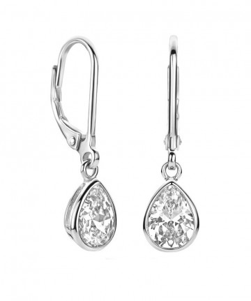 Zilveren oorhangers zirkonia druppel