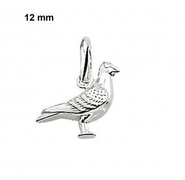 Zilveren duif / postduif / vogel hanger (klein)