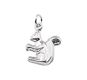 Zilveren eekhoorn hanger bedel