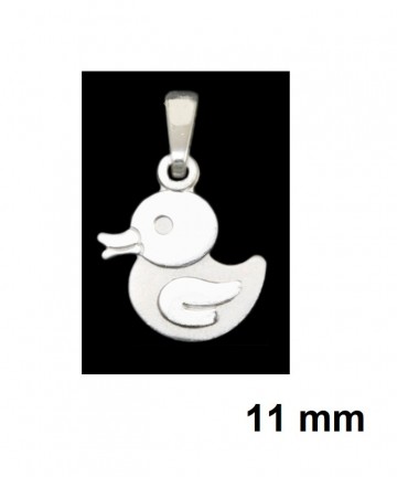 Zilveren eend / eendje / badeendje hanger