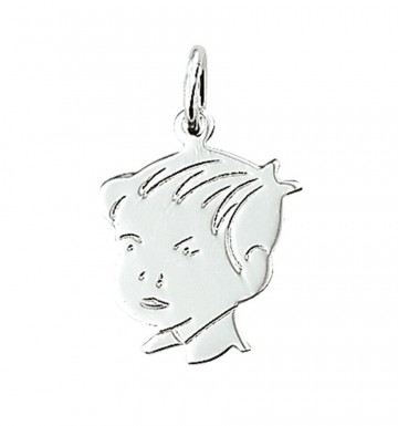 Zilveren jongen kinderkopje