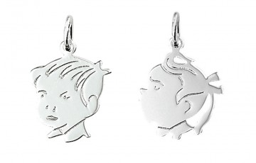 Zilveren jongen / meisje kinderkopje