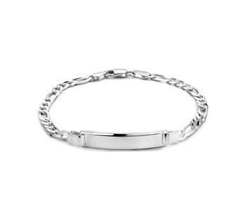 Zilveren Plaatarmbandje Dames 19cm figaro