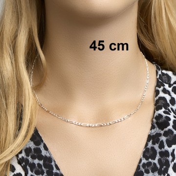 Zilveren figaro halsketting 45-50cm /3mm breed