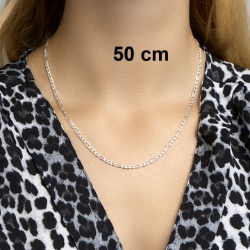 Zilveren figaro halsketting 45-50cm /3mm breed
