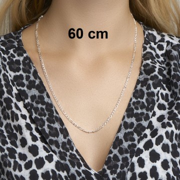 Zilveren figaro halsketting 45cm /3mm breed