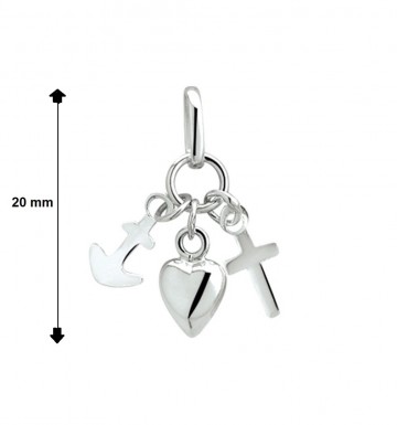 Zilveren geloof hoop liefde hanger (fijntjes)