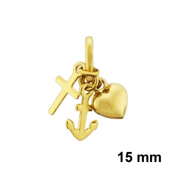 Gouden geloof, hoop en liefde Fijntjes hanger