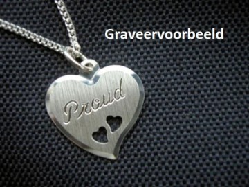 Zilveren graveerplaatje hart 18 mm