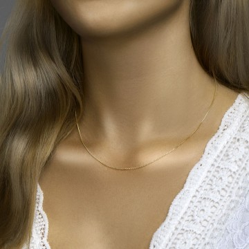 Verguld gourmet collier 45 cm (zilver op goud)