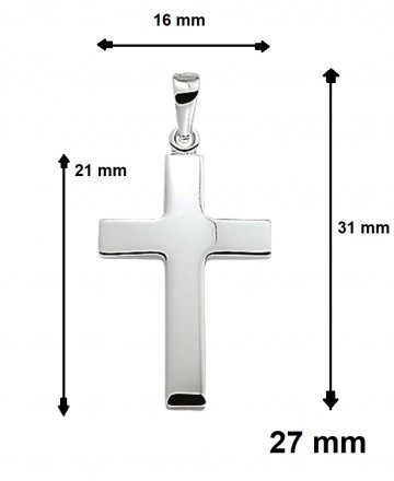 Zilveren kruis 27 mm (groot)