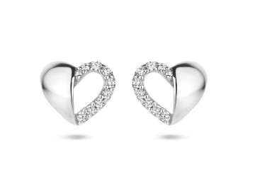 Zilveren oorbellen luxe hart