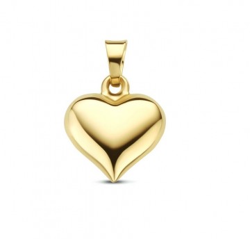Gouden hartje hanger 11 mm