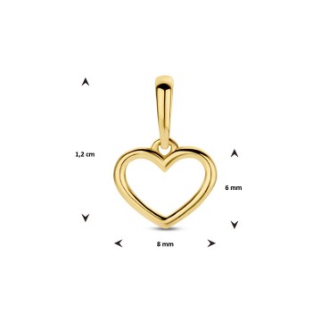 Gouden hartje 8mm hanger