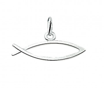 Zilveren ichthus hanger