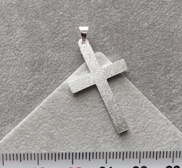 Zilveren hanger kruis groot 28 mm