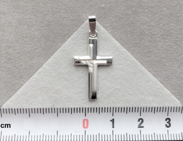 Zilveren kruis 23 mm (gematteerd)