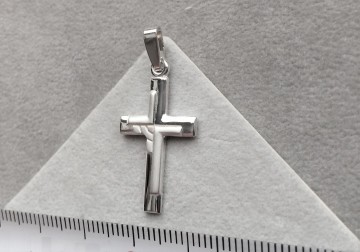 Zilveren kruis 23 mm (gematteerd)