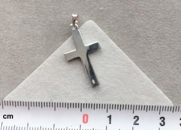 Zilveren kruis 23 mm (gematteerd)