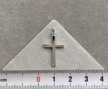 Zilveren hanger kruis 20mm Hoekig