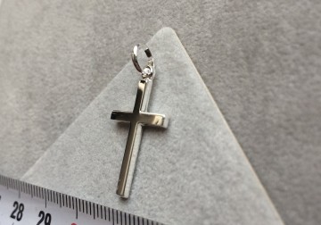 Zilveren hanger kruis 20mm Hoekig