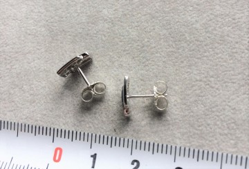 Zilveren oorknoppen strak rechthoekjes