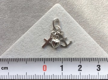 Zilveren geloof hoop liefde hanger (fijntjes)