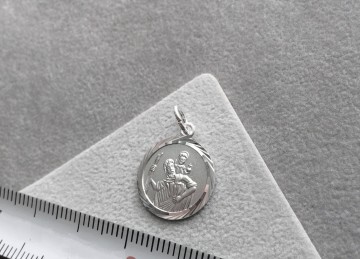 Zilveren Heilige Christoffel 14mm hanger