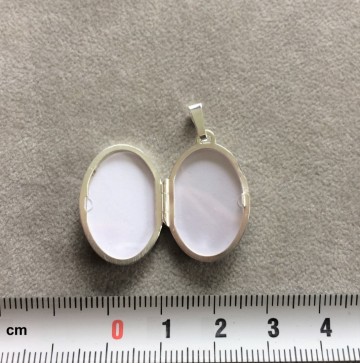 Zilveren medaillon poli/mat (23mm)