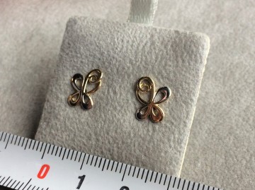 Gouden oorbellen fantasie vlinder oorknoppen