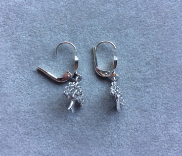 Zilveren levensboom oorbellen hangertjes