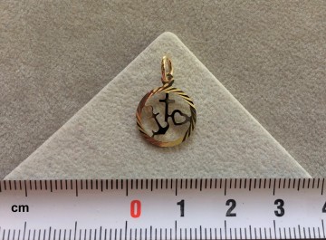 Gouden geloof hoop en liefde hanger 12.5mm rond