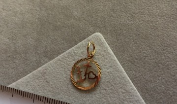 Gouden geloof hoop en liefde hanger 12.5mm rond