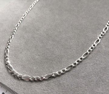 Zilveren figaro halsketting 45cm /3mm breed